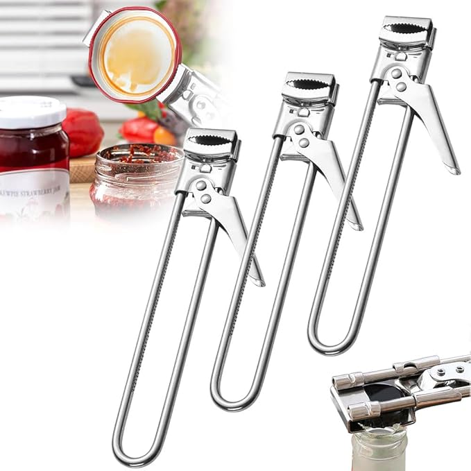 Adjustable Stainless Steel Jar Opener, 2026 New Multifunctional Stainless Steel Can Opener, Jar Lid Opener for Weak Hands, Jar Lid Gripper Bottle Opener Kitchen Accessories (3)