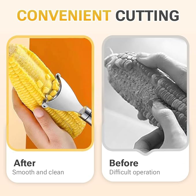 Corn Peeler Cob Stripper, Stainless Steel Cob Remover, Corn Planer Cutter Thresher Scraper, Stripping Tool for Home Kitchen, Corn Scraper 2 PCS