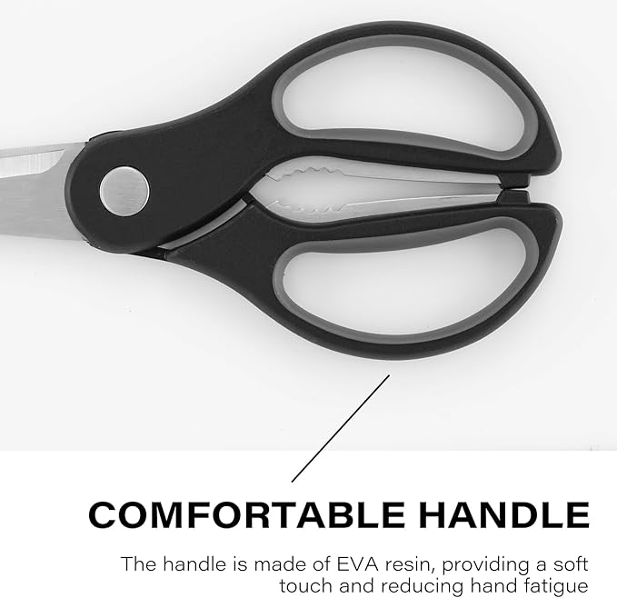 Kitchen Scissors with Magnetic Holder Heavy Duty Magnetic Scissors for Fridge, Kitchen Shears Magnet Sheath Set for Food Meat Pizza Herb Vegetables, Black