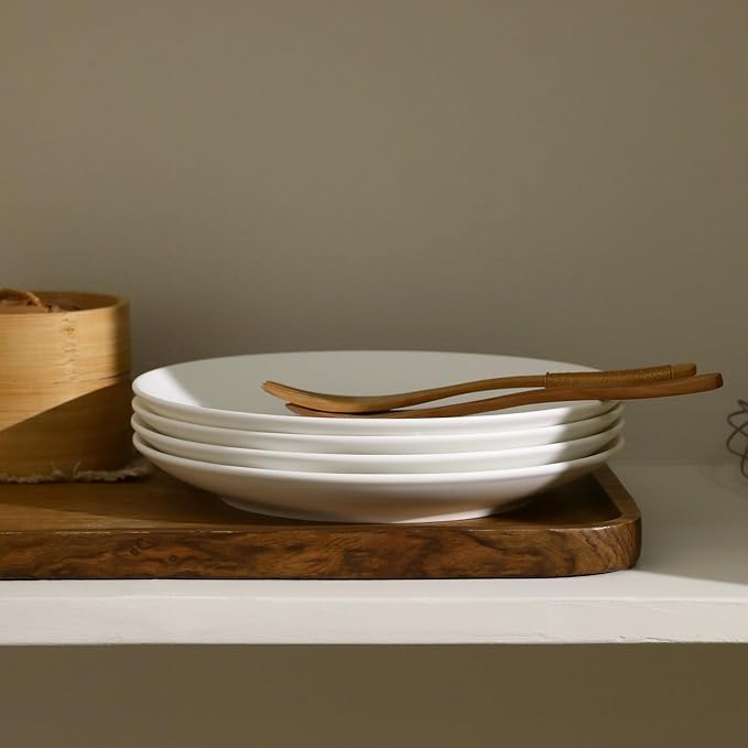 Stone Lain Taglio 24-Piece Dinnerware Set Bone China, Matte White
