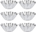 Unomor 6pcs Reusable Stainless Steel Tart and Cupcake Molds Baking Pans for Muffins Pies and Desserts Silver Kitchen Bakeware