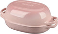 Enameled Cast Iron Oval Dutch Oven Pot with Lid, Dutch Oven for Sourdough Bread Baking, Oval Bread Pan, 7qt, Pink