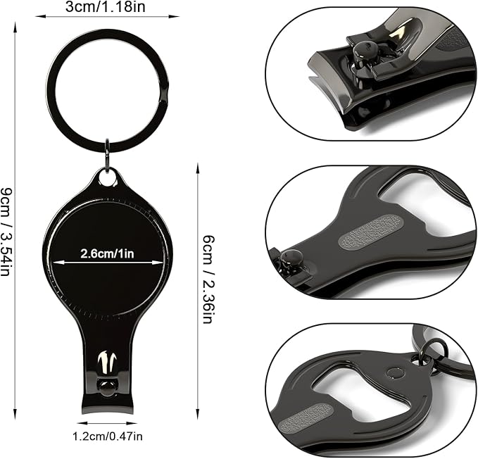 10pcs Personalized 4 in 1 Multi Function Bottle Opener, Nail Clipper, Wedding Favors Brewery, Private Customized, Black, Multitool Gifts for Men
