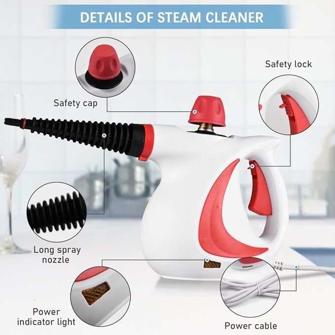 Laytic Steammaster Pro, Laytic Handheld Steam Cleaner, 10 In 1 Handheld Pressure Multi Purpose Cleaner Home Use (Blue)
