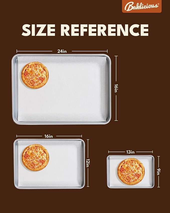 16x24 inch Heavy Duty Parchment Paper Sheets, 100Pcs Precut Non-Stick Full Parchment Paper for Baking, Cooking, Grilling, Frying and Steaming, Full Sheet Baking Pan Liners, Commercial Baking