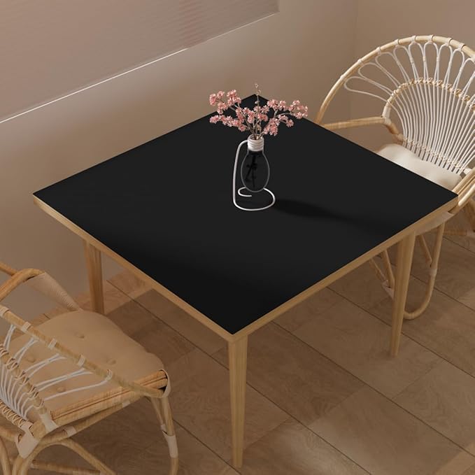 Leather Table Cover,1.8mm Thick,30x30 Inch Table Protector,Dining Table Cover,Table Cover Protector,Dining Table Protector.(Black+Black,30x30)