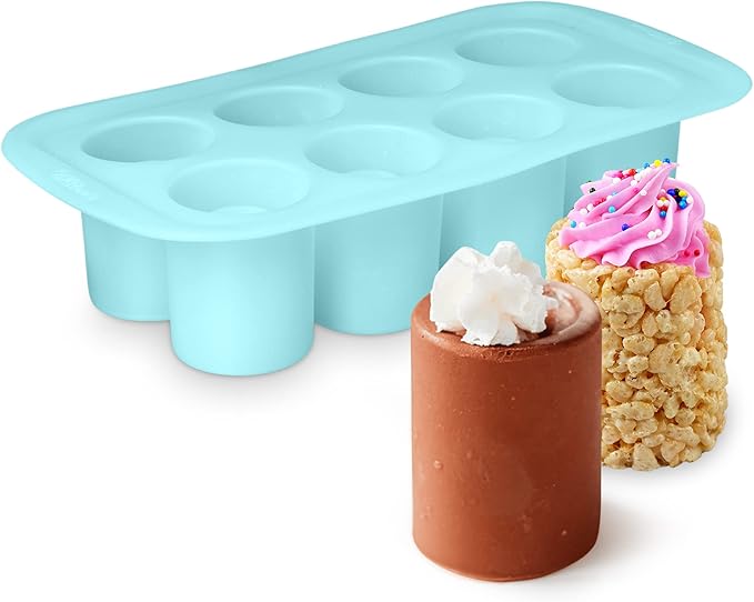 Silicone Shot Glass Mold 8-Cavity – Edible Candy Shot Mold for Chocolate, Ice, Jelly, Gummy, Juice Shots – Reusable Nonstick Silicone Molds for Baking, Parties, Gifts, Holidays, Bars