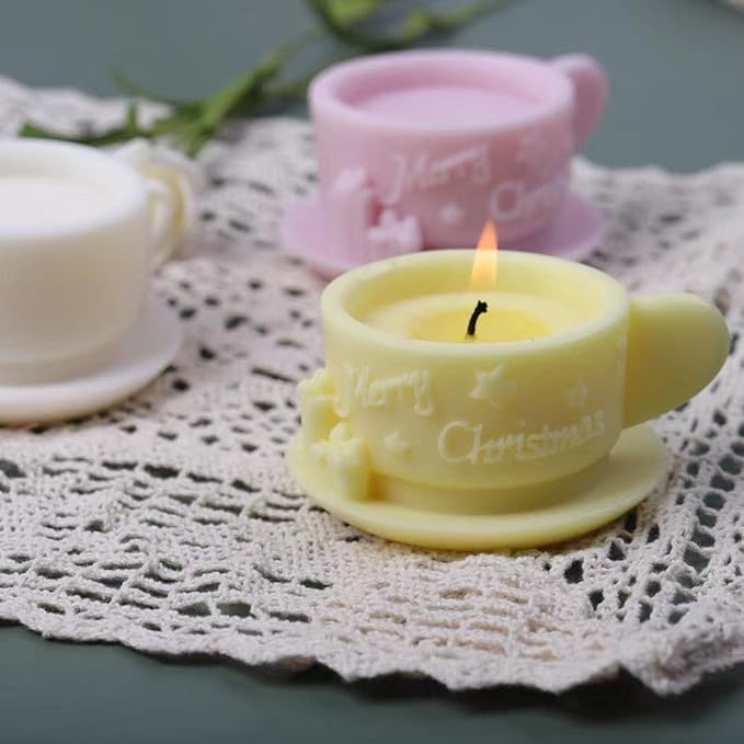Christmas Milk Tea Cup Shaped Candle Mold - Silicone for Candles, Coffee, Resin & Soap