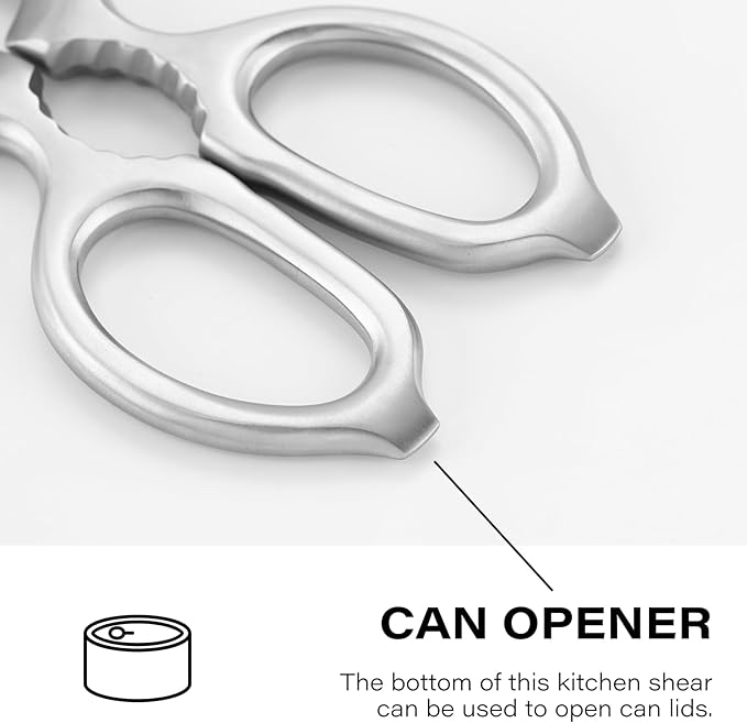 Upgraded Version of Kitchen Scissors Full-Steel Forged Stainless Steel Kitchen Shears Come Apart Food Scissors for Pizza Meat Bone Cutting Scissor Heavy Duty Metal Shears, Silver