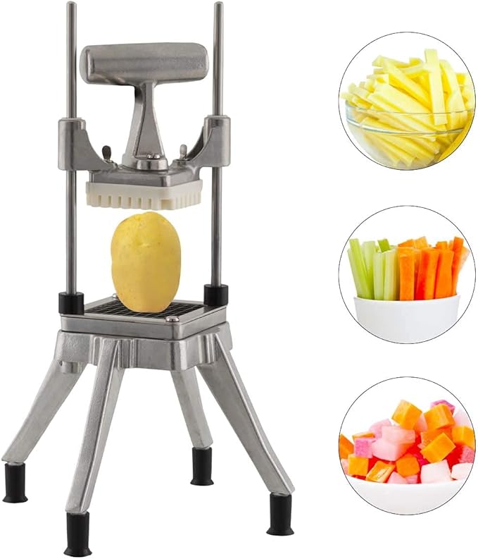 Commercial Vegetable Dicer, 1/2" +1/4" +3/8" Stainless Steel Blade, Quick Chopper Machine Easy for Onion Tomato Pepper Potato