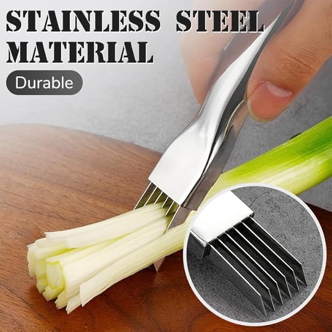 2024 New Shred Silk The Knife, Stainless Steel Chopped Green Onion Knife, Kitchen Vegetable Cutter Sharp Scallion Shredding Cutter Shred Knife Household Multifunctional Food Slicer Gadget