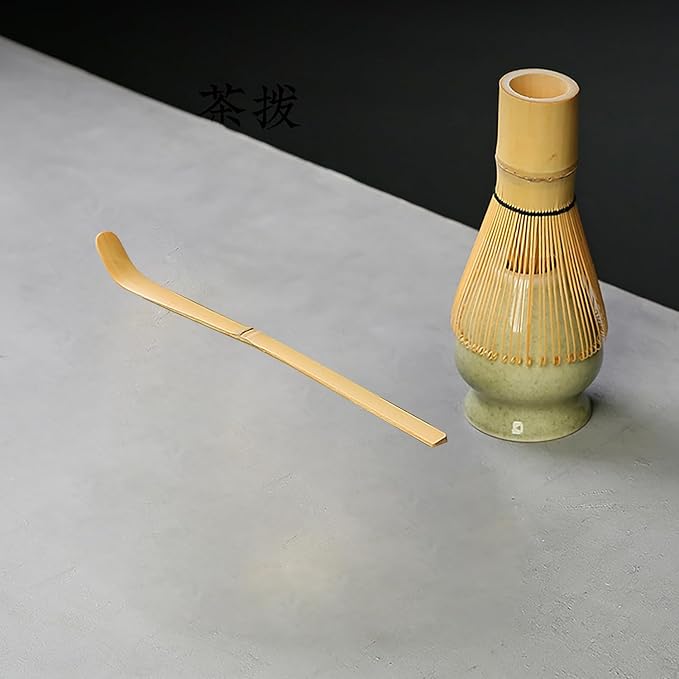 Matcha Tea Set, 5-Piece Ceremonial Kit with Ceramic Matcha Bowl (Chawan), Bamboo Whisk (Chasen) & Holder, Stainless Steel Sifter, Bamboo Scoop (Chashaku) — Japanese Tea Ceremony Gift (Green)