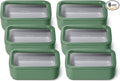 Caraway 6pc Glass Food Storage Set – 6.6 Cup Food Containers (6) - Ceramic Coated - Non Toxic, Non Stick with Lids - Microwave Safe - Sage