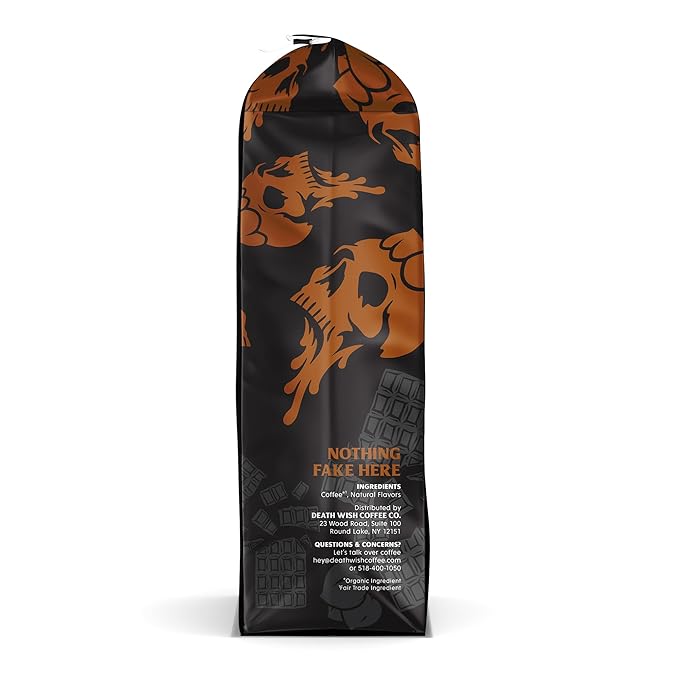 DEATH WISH COFFEE - Chocolate Hazelnut Ground Coffee, Fair Trade (14 oz) (Pack of 2)