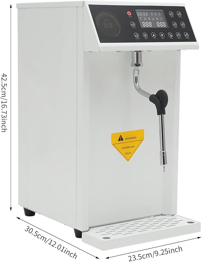 Commercial Milk Frother, 8L Automatic Milk Foam Machine Electric Steam Milk Frothing Machine Coffee Milk Foam Machine Steamer with LED Display for Tea Coffee Shop
