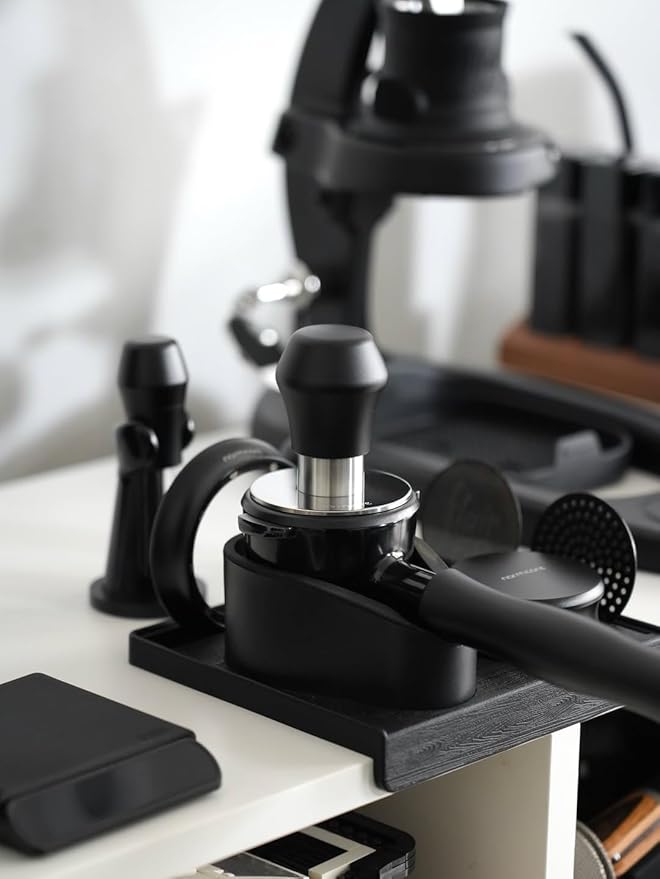Normcore 51mm Coffee Tamper V4.1 Mini, Spring-Loaded with Click Feedback, Self-Leveling Stainless Steel Flat Baffle, Compatible with 51mm Espresso Machines Portafilter, Black