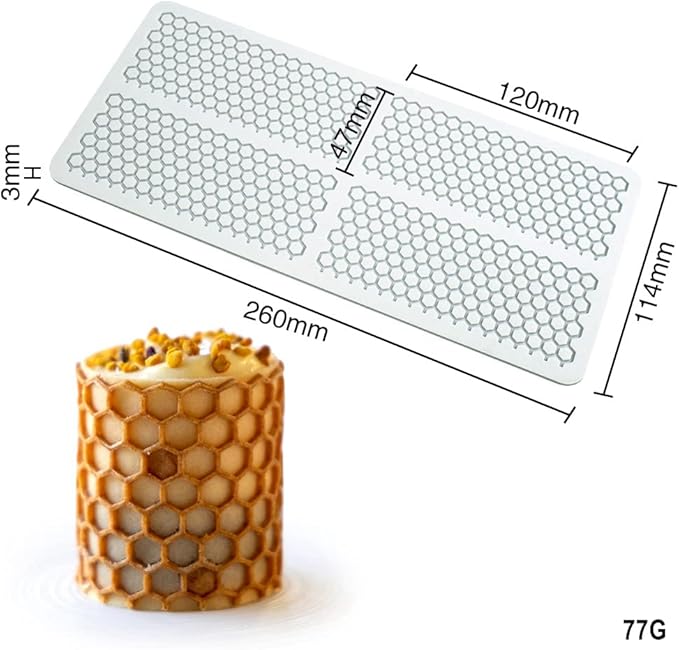 Hollow Leaf Silicone Mold Chocolate Candy 3D Hollow Leaf Candy Mold Food Cooking Meals Decorations Fondant Mold Polymer Clay Molds (Honeycomb M_10.4x4.56x0.12inch)