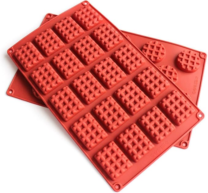 Silicone Waffle Mold Set, 2PCS/Set 18/20 Cavity Mini Silicone Waffle Mold Waffle Making Mold, Non-stick Cake Cookie Chocolate Making Mold for Baking