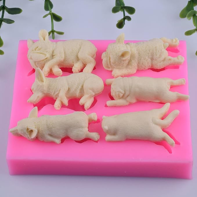 3D Fondant Chocolate Candy Cake Decoration Baking Pastry Tools Silicone Soap Mold Resin Polymer Clay Mold (Dog)