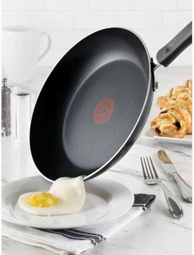 T-Fal Specialty Nonstick Saute Pan with Glass Lid 5 Quart, Oven Broiler Safe 350F, Cookware, Deep Frying Pan with Handle, Skillet, Kitchen, Pots and Pans, Dishwasher Safe, Black