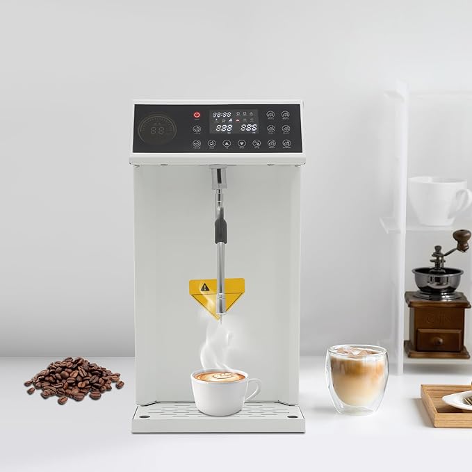Commercial Milk Frother, 8L Automatic Milk Foam Machine Electric Steam Milk Frothing Machine Coffee Milk Foam Machine Steamer with LED Display for Tea Coffee Shop