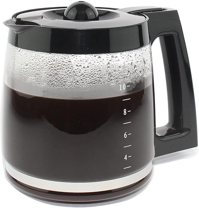 12-Cup Replacement Glass Carafe Pot Compatible with Hamilton Coffee Maker Models 46310, 49976, 49966, 49350, 49957, 49954, 49933, 49980A, 49980Z, 49983, 49618, 46300, 49950