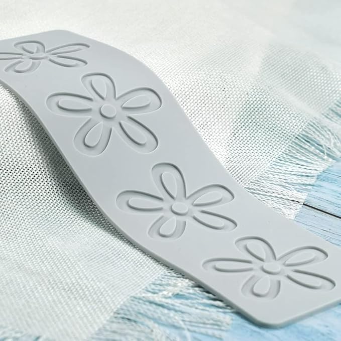 Silicone Molds 3D Hollow Leaf Chocolate Molds Honeycomb Bee Candy Mold Flower Pattern Fondant Mold Cake Topper Sugar Craft Decoration (N_Flower_10.16 * 2.8 * 0.08inch)
