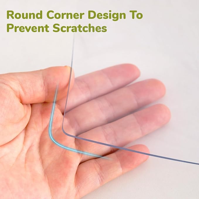 24 x 72 Inch Clear Table Cover Protector, Clear Table Protector for Dining Room Table, 1.5mm Plastic Table Cover, Waterproof Table Pad for Kitchen, Office