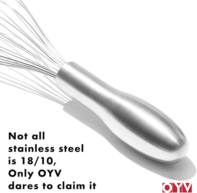 12" Whisk for Cooking, Ergonomic Handle, Dishwasher Safe 18/10 Stainless Steel Whisk, Professional Kitchen Wire Whisk, Perfect for Blending, Whisking, Baking, and Beating