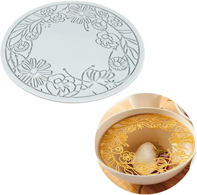 Silicone Molds 3D Hollow Leaf Chocolate Molds Honeycomb Bee Candy Mold Flower Pattern Fondant Mold Cake Topper Sugar Craft Decoration (I_Flower_7.32 * 0.12inch)