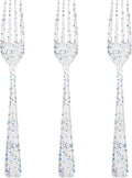 Supernal 360pcs Glitter Disposable Plastic Forks,Plastic Silverware Heavy Duty,Clear Plastic Forks,Glitter Disposable Cutlery for Birthdays, Parties, Bridal Shower and Weddings