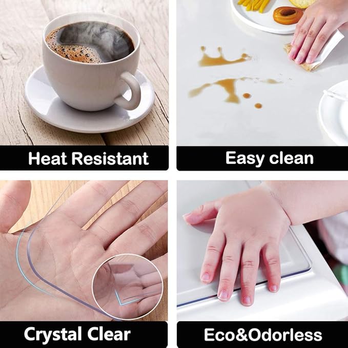 24x40 Office Desk Blotter Mat Clear Plastic Table Protector Cover Pad PVC Transparent Topper Surface Pro ection Mat Pad Anti Scratch Table Mat Glass Dinner End Table Protector Waterproof Easy Clean