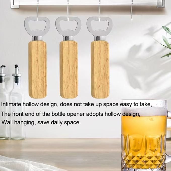 Wood Wine Bottle Opener, Beer Bottle Openers, Cider, Soft Drinks Bottle Opener for Home, Bar, Restaurant，Wedding Favors ，Wood Handle Handheld (set of 13)