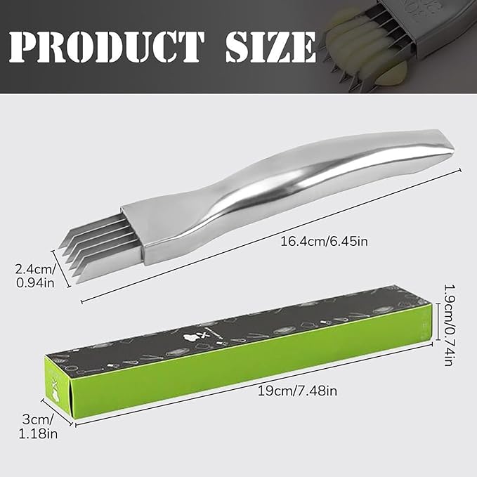 Shred Silk The Knife, 2025 Upgrade Green Onion Cutter Stainless Steel Chopped Kitchen Slicing Tool Cutter for Vegetables Onion Garlic, Multifunctional Kitchen Food Vegetable Cutter (4Pack)