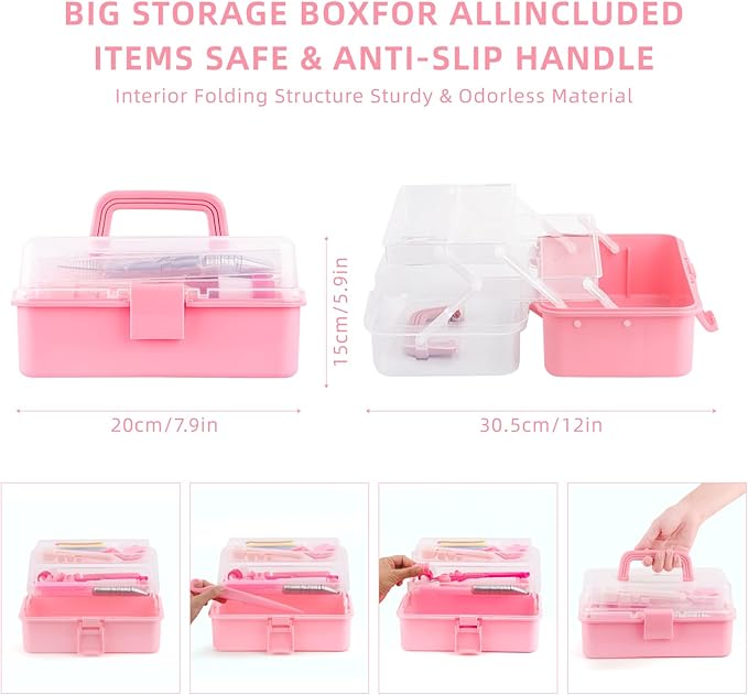 Cake Decorating Kit: Decorating Supplies Tools Kit 138 PCS Baking Accessories Include Spiping Bags and Tips Set, Piping Tips Set, Spatulas, Cake Scraper, 50 Piping Bags for Beginners, Pink