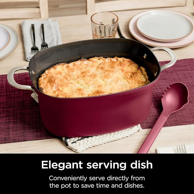 Slow Cooker, Ninja Foodi PRO Possible Cooker, 8.5-Qt, 6-in-1, Saut, Bake, Braise, Steam Functions, Triple Fusion Heat, Nonstick Oven Safe Pot, MC1000WM, Slow Cooker, Cherry Tarte