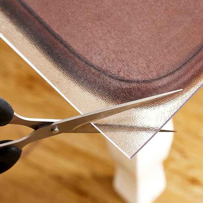 NECAUX Custom 36 x 59 Inch Frosted Table Cover Protector, 1.5mm Thick Plastic Waterproof Heavy Duty Pad for Dining Room Table, Table Cloth Cover Protector, Table Cloth Pad for Kitchen Wood Grain
