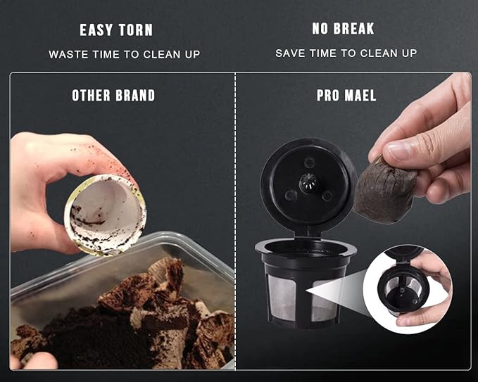 Pro Mael Disposable K Cup Filters - 720 Count, Coffee Filter Paper for Keurig Brewers Single Serve 1.0 and 2.0, Use with Reusable K Cup Pods, Natural Unbleached