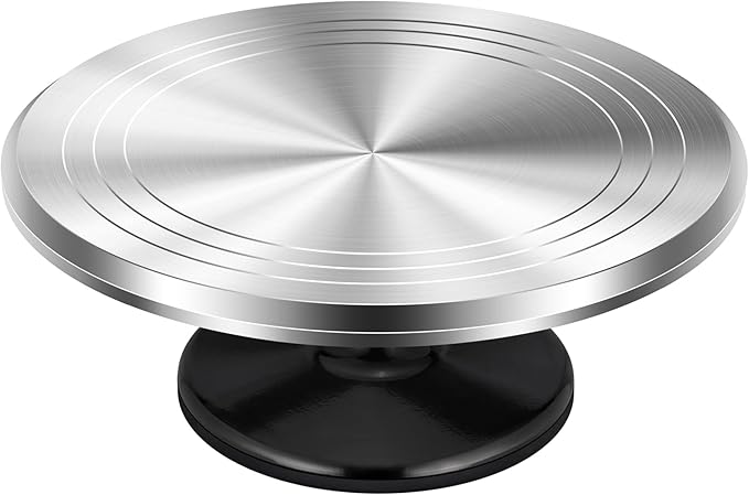 Kootek Aluminium Alloy Revolving Cake Stand 12 Inch Rotating Cake Turntable for Cake, Cupcake Decorating Supplies
