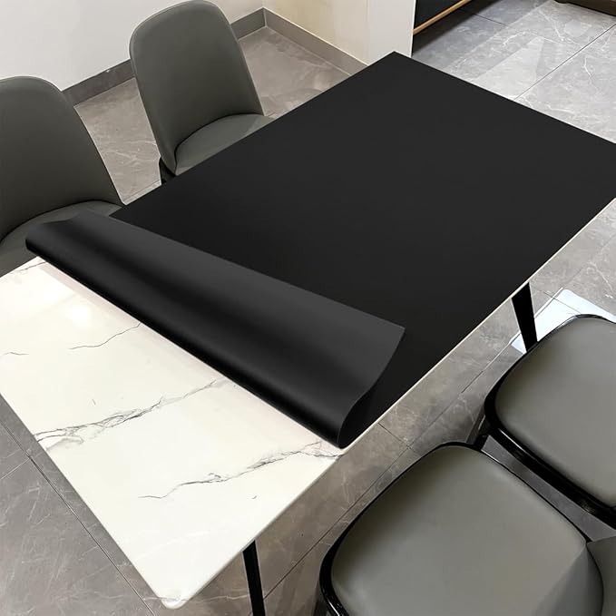Table Cover Rectangle for Dining Room Table - Can Be Used On Both Sides Waterproof and Easy to Clean Good Flatness Used for Dining Table(Black+Black 44x96)