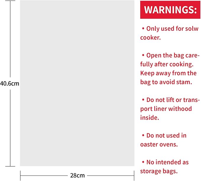 ECOOPTS Slow Cooker Liners Disposable Cooking Bags Small Size Pot Liners Fit 1QT to 3QT Suitable for Oval & Round Pot- 40 Bags