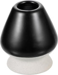 HARFINGTON Ceramic Chasen Stand 65mm Matcha Whisk Holder, Traditional Matcha Tea Chasen Holder, Black Gray