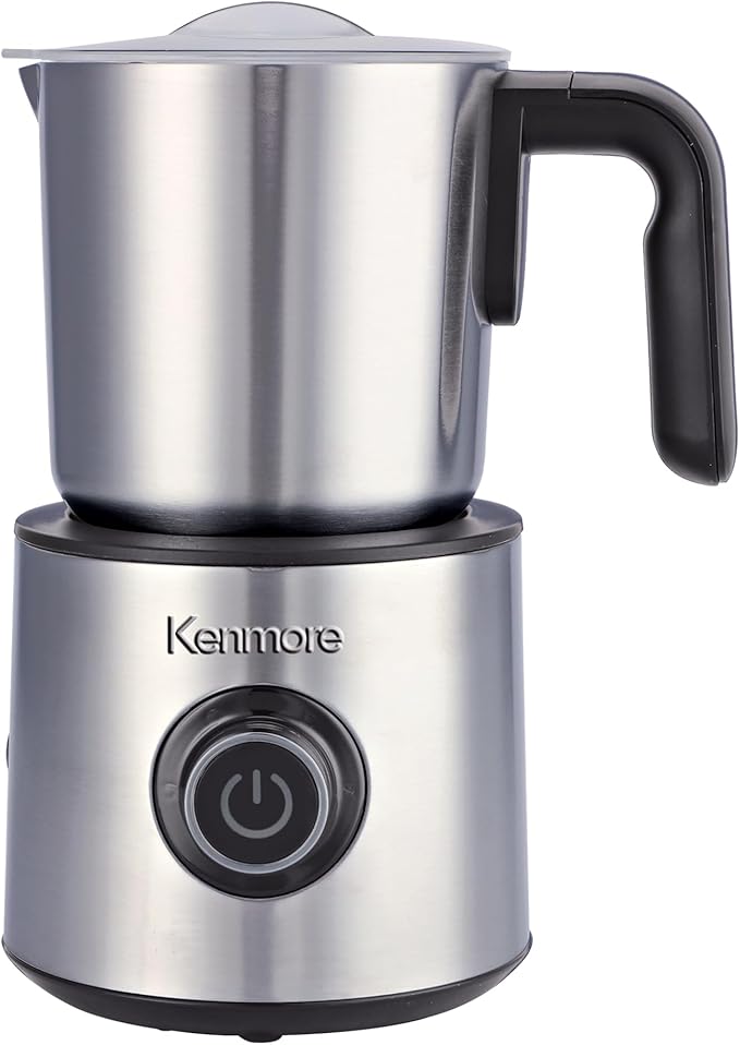 Kenmore Electric Milk Frother- Hot & Cold Milk Steamer and Foam Maker for Coffee, Lattes, Cappuccino, Portable Milk Heater and Foamer for Espresso, Home Brewing, Automatic Milk Steamer
