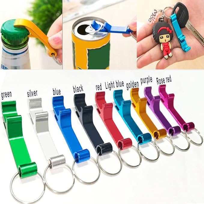 200pc Colored Aluminum Bottle Opener Keychain, Claw Beverage Opener for Kitchen/Wedding/Bar/Party