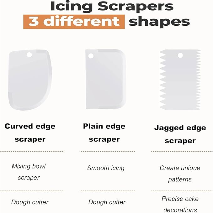 Cake Decorating Supplies Kit with Cake Turntable, Offset Spatula, Cake Server, Icing Smoother, Silicone Spatula and Other Baking Tools(7Pcs)