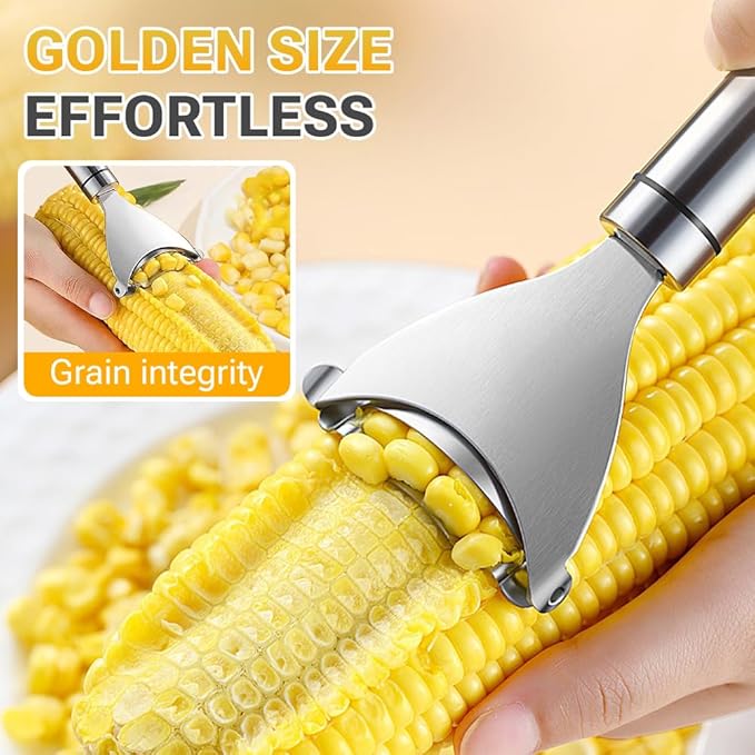 Corn Peeler Cob Stripper, Stainless Steel Cob Remover, Corn Planer Cutter Thresher Scraper, Stripping Tool for Home Kitchen, Corn Scraper 3 PCS