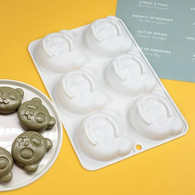 mostsom Silicone Mousse Mold Panda Shape Non-Stick Chocolate Dessert Molds, Flexible Baking Mold for Mousse Cake, Pudding, Jelly, Candy, Ice Cube (A_ Panda)
