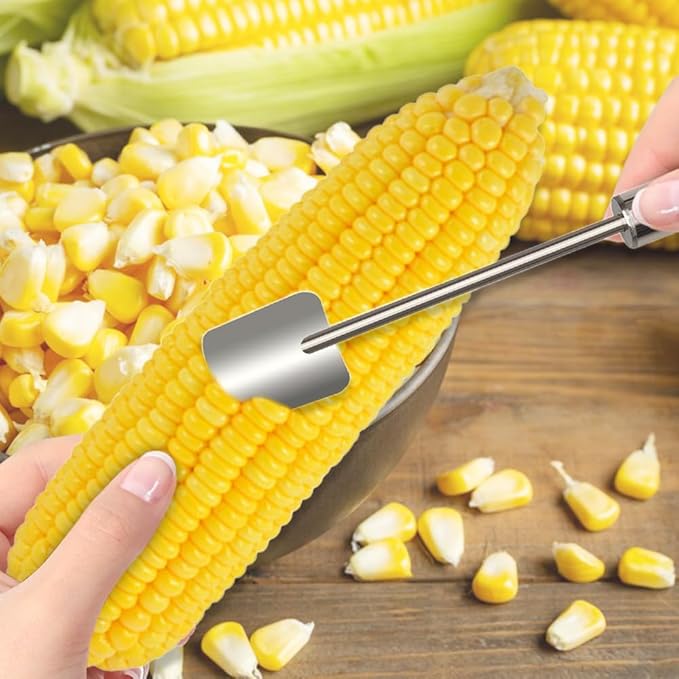 Easy Clean Corn Cob Peeler, 2025 New Corn Peeler for Corn on the Cob, Upgrade Corn Cob Stripper Corn on the Cob Remover, Stainless Steel Corn Stripping Tool for Home Kitchen and Restaurant Chef (2)