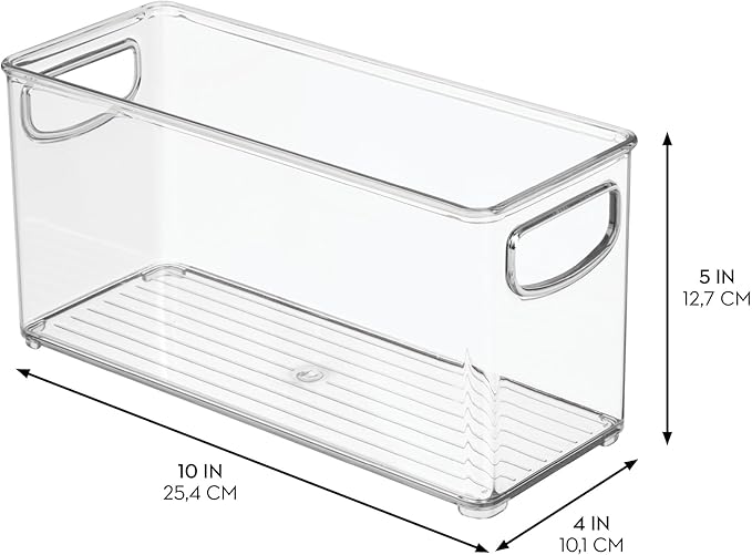 iDesign Stackable Pantry Bins, 2 Small, 2 Medium, and 2 Large Bins, 6 Pack, Clear, Made in USA