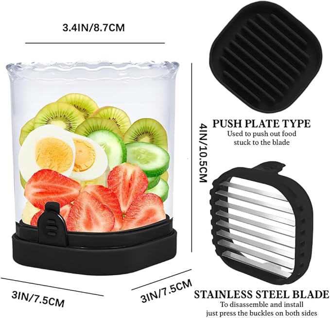 Strawberry Slicer, Fruit Slicer Cup with Push Plate, Grape Cutter Cup Slicers Kitchen Gadget for Egg Kiwi Banana Cucumber, Strawberry Slicers Cutter Tool for Fruits Vegetables (Yellow, One Size)